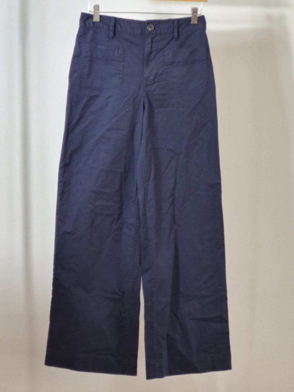 Free Assembly Wide Leg Pants Womens XS High Rise Patch Pocket Cotton Stretch